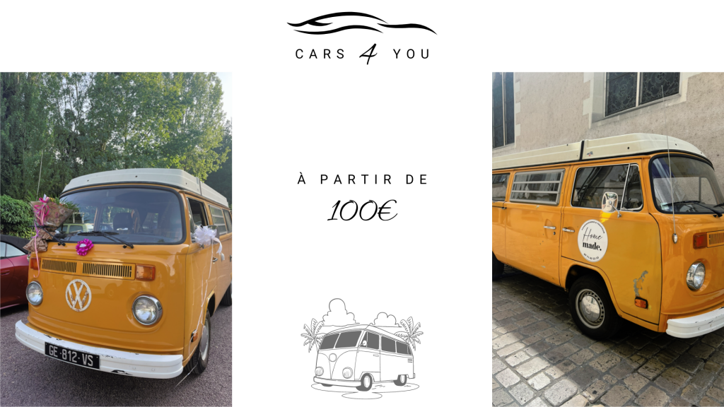 Combi Volkswagen jaune, location à partir de 100 euros