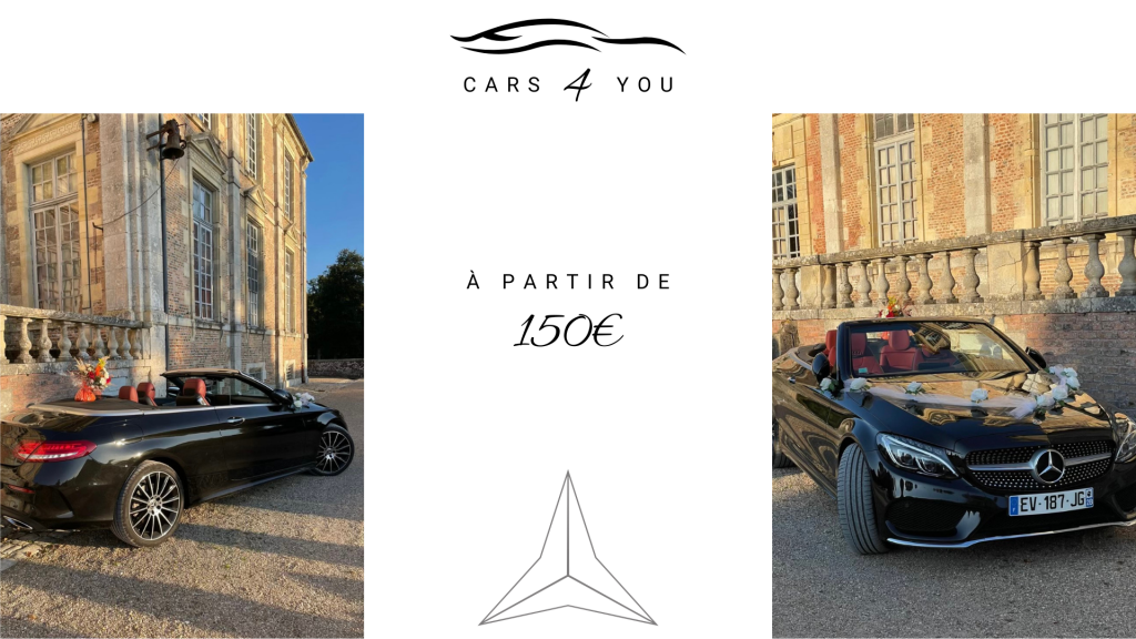 Mercedes-Benz Classe C Cabriolet noire, location à Orléans à partir de 150 euros